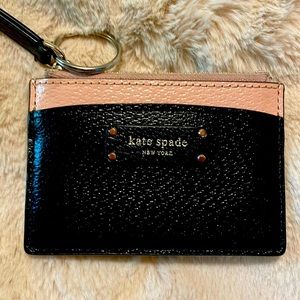 KATE SPADE Jeanne Small Zip Card Holder Adi Black
